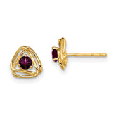 14k Rhodolite Garnet Post Earrings