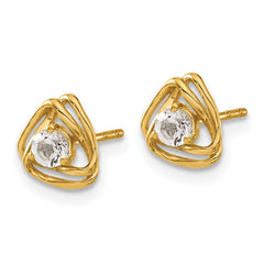 14k White Topaz Post Earrings