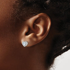 Sterling Silver Rhodium-plated Aquamarine and Diamond Earrings - 2