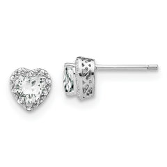 Sterling Silver Rhodium-plated White Topaz and Diamond Earrings - 2