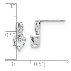 Sterling Silver Rhodium-plated White Topaz and Diamond Earrings