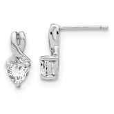 Sterling Silver Rhodium-plated White Topaz and Diamond Earrings