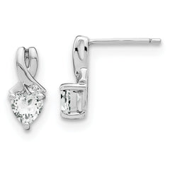 Sterling Silver Rhodium-plated White Topaz and Diamond Earrings