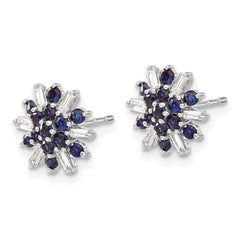 14k White Gold Sapphire and Diamond Earrings