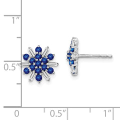 14k White Gold Sapphire and Diamond Earrings