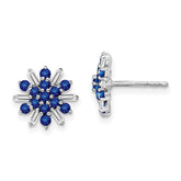 14k White Gold Sapphire and Diamond Earrings