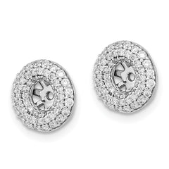 14k White Gold Diamond Earring Jackets - 3