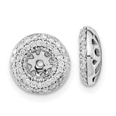 14k White Gold Diamond Earring Jackets - 3