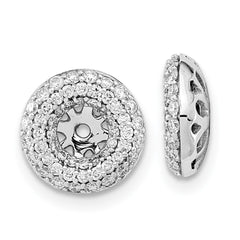 14k White Gold Diamond Earring Jackets - 3