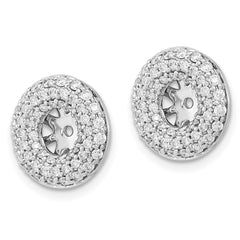 14k White Gold Diamond Earring Jackets - 4