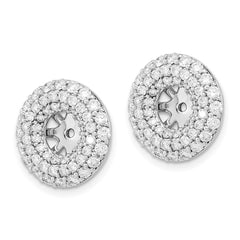 14k White Gold Diamond Earring Jackets - 15