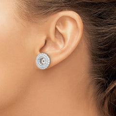 14k White Gold Diamond Earring Jackets - 15