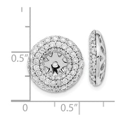 14k White Gold Diamond Earring Jackets - 15