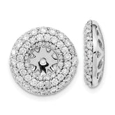 14k White Gold Diamond Earring Jackets - 15