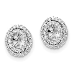 14k White Gold Diamond Earring Jackets - 8