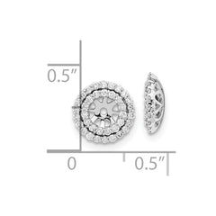 14k White Gold Diamond Earring Jackets - 8