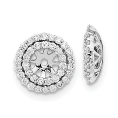 14k White Gold Diamond Earring Jackets - 8