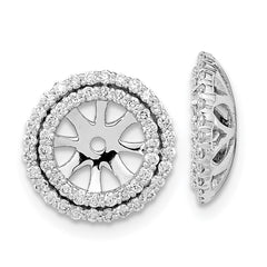 14k White Gold Diamond Earring Jackets - 16