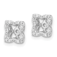 14k White Gold Diamond Earring Jackets - 10