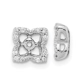 14k White Gold Diamond Earring Jackets - 10