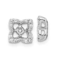 14k White Gold Diamond Earring Jackets - 10
