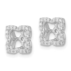 14k White Gold Diamond Earring Jackets - 17