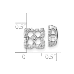 14k White Gold Diamond Earring Jackets - 17