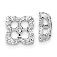 14k White Gold Diamond Earring Jackets - 17