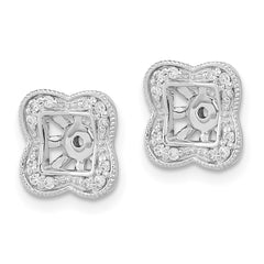 14k White Gold Diamond Earring Jackets - 11