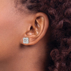 14k White Gold Diamond Earring Jackets - 11