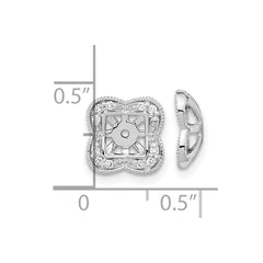 14k White Gold Diamond Earring Jackets - 11