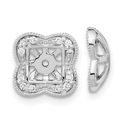 14k White Gold Diamond Earring Jackets - 11