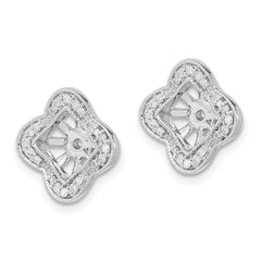 14k White Gold Diamond Earring Jackets - 9