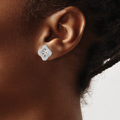 14k White Gold Diamond Earring Jackets - 9