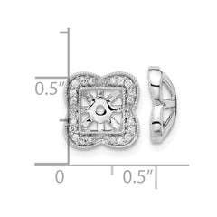 14k White Gold Diamond Earring Jackets - 9