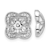 14k White Gold Diamond Earring Jackets - 9