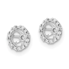 14k White Gold Diamond Earring Jackets