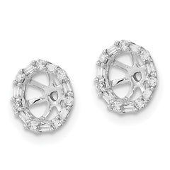 14k White Gold Diamond Earring Jackets - 18