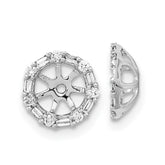 14k White Gold Diamond Earring Jackets - 18