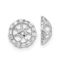 14k White Gold Diamond Earring Jackets - 18