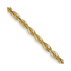 14K 22 inch 1.5mm Ultra Diamond-cut Rope with Lobster Clasp Chain