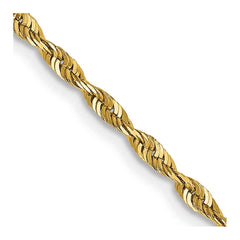 14K 16 inch 2mm Ultra Diamond-cut Rope with Lobster Clasp Chain