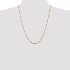 14K 24 inch 2.5mm Ultra Diamond-cut Rope with Lobster Clasp Chain