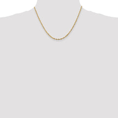14K 18 inch 2.5mm Ultra Diamond-cut Rope with Lobster Clasp Chain
