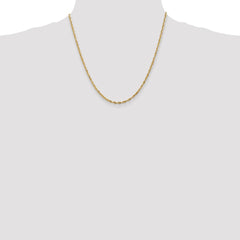 14K 20 inch 2.5mm Ultra Diamond-cut Rope with Lobster Clasp Chain