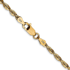 14K 18 inch 2.75mm Ultra Diamond-cut Rope with Lobster Clasp Chain