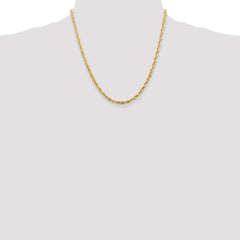 14K 20 inch 4mm Ultra Diamond-cut Rope with Lobster Clasp Chain