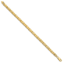 14K Polished 5mm Diamond-cut 7 inch Bracelet