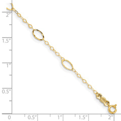 14k Oval Design Diamond-cut 7.25 inch Bracelet