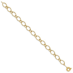 14k Oval and Circle Link 7.25 inch Bracelet